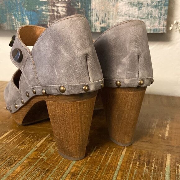 Sanita Grey Suede Clogs - Picture 4 of 5